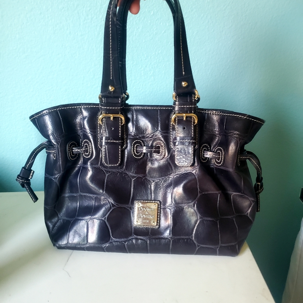 Dooney & Bourke Blue Leather Crocodile Bag
